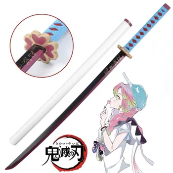 Iblis avcısı Kılıç Silah Kimetsu hiçbir Yaiba Kanroji Mitsuri Sowrd Cosplay 1: 1 Anime Ninja Bıçak PU Pervane Modeli Dekor 104cm