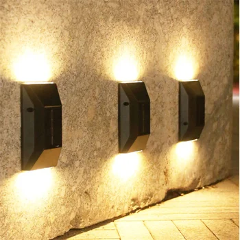 IP65 su Geçirmez bahçe dekoru duvar ışıkları Güneş enerjisi aydınlık aydınlatma LED balkon Avlu lambaları 1 ~ 9 Adet sokak Lambaları