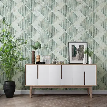 Iskandinav Ins Soyut Geometri Kare Ekose Duvar Kağıdı Modern Minimalist Oturma Odası Yatak Odası Mermer Benekli Duvar Kağıdı Ev Yeşil