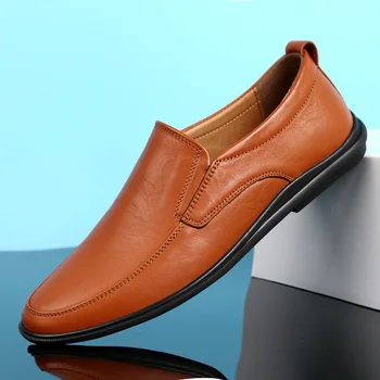 Iş deri ayakkabı erkek deri rahat moda nefes İngiliz sonbahar elbise erkek ayakkabıları damat ayakkabı sürüş ayakkabısı