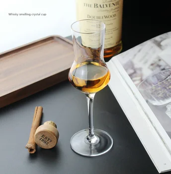 İskoçya Viski Kokulu Kristal Bardak Viski Kokusu Şarap Bardağı Brendi Snifter Kristal Lale Aroma Profesyonel Tadım Cam Kadeh
