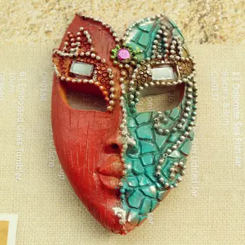 İtalya Yıllık Festivali Karnaval Venedik Hatıra 3D Reçine Maske buzdolabı Mıknatısı Zanaat