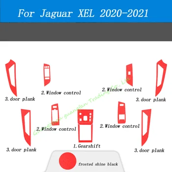 Jaguar XE için XEL 2020-2021 İç Merkezi Kontrol panelli kapı Kolu 3D Karbon Fiber Etiketler Çıkartmaları Araba styling kesilmiş vinil