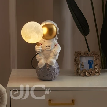 JJC Ev taşınabilir yatak odası Astronot duvar lambası, yaratıcı çocuk odası yatak odası ışık, 3D dekoratif astronot Ay ışığı