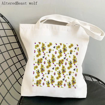 Kadın Alışveriş çantası İnterseks gurur arılar Kawaii Çanta Harajuku Alışveriş Tuval Alışveriş Çantası kız çanta Tote Omuz Bayan Çantası