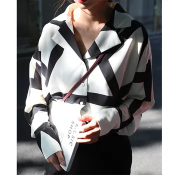 Kadın bluz Kore versiyonu 2020 sonbahar yeni Hong Kong tarzı moda rahat basit kişilik uzun kollu şifon gömlek