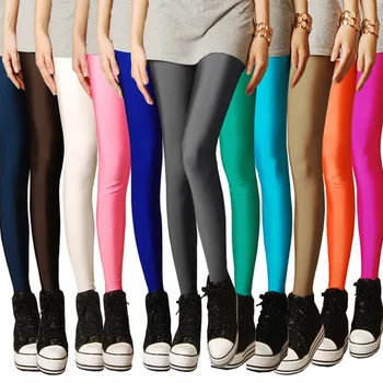 Kadın Tayt Spor Renkli Rahat egzersiz pantolonları Yeni Ekleme Neon Kadın Yüksek Gerilmiş Tayt Pantolon
