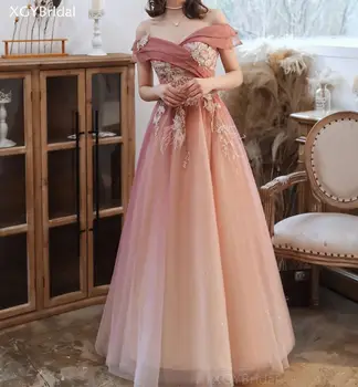 Kapalı Omuz V Yaka Abiye 2021 Tüy Uzun Balo Abiye Artı Boyutu Saten Parti Resmi Elbise Vestidos de Fiesta