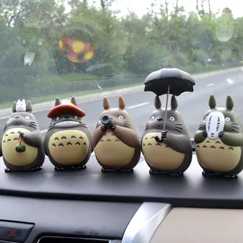 Karikatür Anime Totoro Süs Oyuncak Bebek Vinil Araba Dekorasyon Ev Kek Pişirme Dekorasyon Malzemeleri Kutulu çocuk Hediye