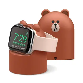 Karikatür İzle standı Apple Ürünü İçin 45mm 44mm 42mm 40mm 41mm Silikon kablosuz depolama koltuğu iwatch İçin 8 7 6 5 4 şarj standı