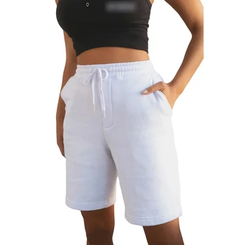 Kayotuas Kadın Şort Yaz Gevşek XL Düz Renk Geniş Bacak Diz Boyu Rahat pantolon Bayanlar Elastik Bel Spor Yeni Açık Havada