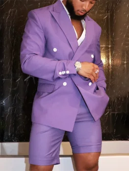 Klasik Kruvaze Düğün Smokin Erkek Takım Elbise İki Adet Resmi İş MensJacket Blazer (Ceket + Pantolon + Kravat) D237