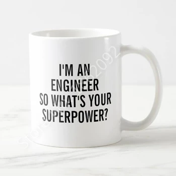 Komik ben bir Mühendis Nedir Süper Güç Kahve Kupa çay bardağı Geek Yenilik Mühendis Mezun Hediyeler Şaka Gag Hediyeler İş Arkadaşı için