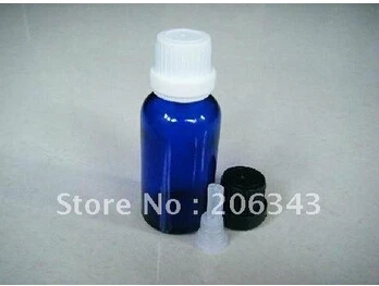 kozmetik ambalaj için plastik kapaklı,plastik damlalıklı 20ml mavi uçucu yağ şişesi