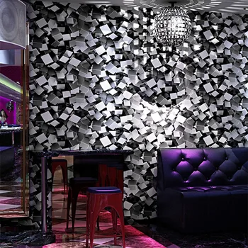 KTV Duvar Kağıdı 3D Serin Moda Flaş Bar Otel Fantezi Balo Salonu Kutusu Tema Odası Tavan Duvar Kağıdı