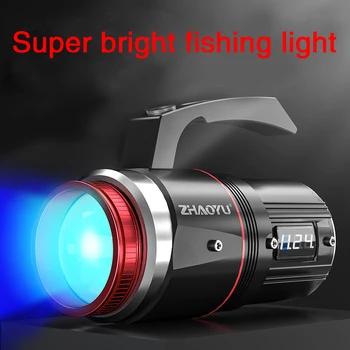 LED el feneri Ultra Parlak Kamp ışık 6 anahtarı Modu su geçirmez Zumlanabilir balıkçı ışığı kullanımı 33600 pil Dört renk