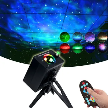 LED Yıldız Galaxy Projektör Okyanus Gece lamba fişi 360 Dönen Ses Kontrolü Yıldızlı Gökyüzü Projektör Odası Noel Dekorasyon