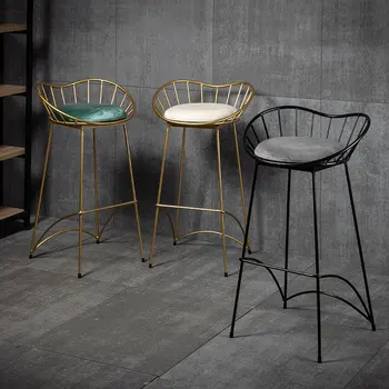 Lüks Modern Sandalyeler Metal Veranda Minimalist Balkon İskandinav Bar Tabureleri Sandalyeler Altın Bacaklar Chaises Salle Yemlik dış mekan mobilyası