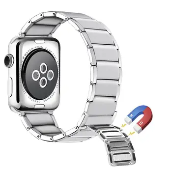 Manyetik kayış apple saat bandı 44mm 40mm 45mm 41mm iwatch 42mm 38mm Paslanmaz Çelik bilezik apple watch serisi 3 4 5 SE 6 7