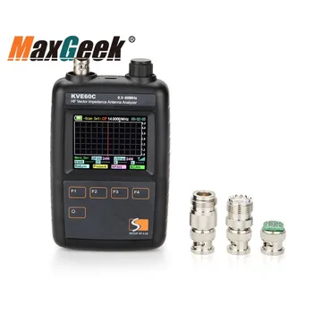 Maxgeek KVE60C HF Vektör Renkli Grafik Empedans Anten Analizörü 0.5 MHz ila 60MHz Metre