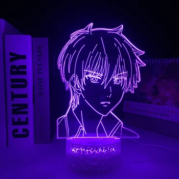 Meyve Sepeti Kyo Sohma Anime Akrilik 3D Beyaz Taban yatak odası için lamba Dekor Gece Lambası çocuk doğum günü hediyesi LED masa ışığı