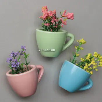 Mini simülasyon bitki çiçek saksı buzdolabı çıkartmalar manyetik toka buzdolabı yan dekorasyon