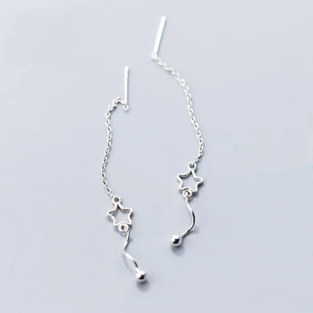 MloveAcc Yeni Kore Tarzı Tatlı Yıldız Damla tel küpe Dangle Küpe Takı 925 Gümüş Trend Bayan Satış
