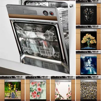 Mutfak dekoru İç Yapısı Bulaşık Makinesi Etiket Plakası Bardak Yıkama Duvar Sticker Yapışkanlı Çıkarılabilir Dolap Kapı Çıkartmaları DIY Ev