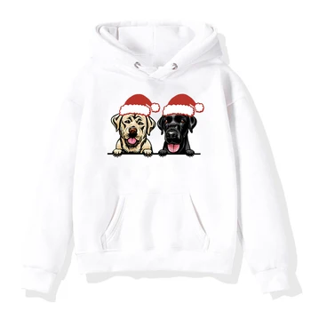 Mutlu Köpek Noel Hayvan Graffiti Baskı çocuk Tişörtü Erkek Kız Karikatür Noel Baskı Hoodies Polar Giyim 2022