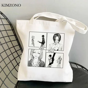Nana Osaki alışveriş çantası bolsas de tela bolso tuval eko bolsa jüt çanta çanta bolsas reutilizables sacola alışveriş dize özel