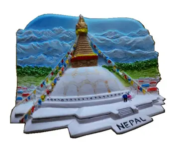 Nepal'de büyük Stupa 3D Aromaterapi Buzdolabı Mıknatısları Dünya Seyahat Hediyelik Eşya Buzdolabı Manyetik Sticker Ev Dekorasyon