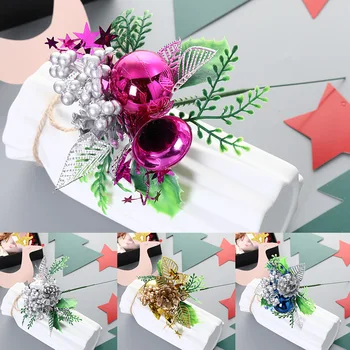 Noel suni çam kozalağı Kesimler yapay çiçek Organlarındaki İnci Dalları Karışık Berry Düğün Dekorasyon İçin DIY Holly Sahte Çiçekler