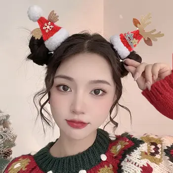 Noel Yetişkin Çocuk saç tokası Noel Baba Boynuz Firkete Tokalarım Noel Şapka Kadınlar İçin Sevimli Ördek Gagası Klip Aksesuarları