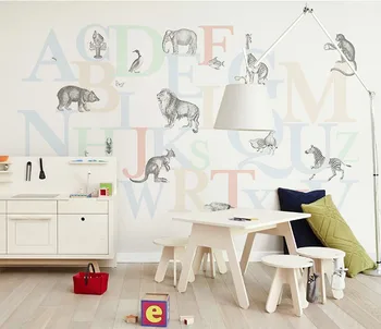 Orman Hayvanları Zürafa Aslan Maymun duvar çıkartmaları çocuk odası için Duvar Çıkartması 3D Karikatür duvar resmi Duvar Kağıdı yatak odası dekoru Posteri
