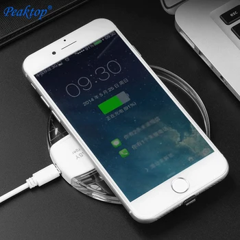 Peaktop Qi Kablosuz Şarj Apple iPhone X 8 Artı Samsung Galaxy Not 8 S8 S7 S9 artı Masaüstü Hızlı Kablosuz Şarj Pad
