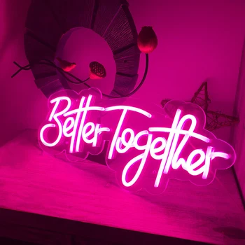 Pembe Daha İyi Birlikte LED Neon Düğün Nişan Parti Ev Dekorasyon Arka Plan Duvar Şık Sanat Odası Bar Kokteyl Dekorasyon