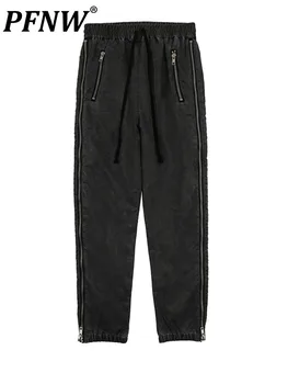 PFNW Amerikan Tarzı Yüksek Sokak Kordon Elastik Bandaj Rahat kalem pantolon Erkekler Streetwear Gevşek Yıkanmış Gelgit 12A4322
