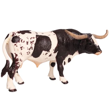 Plastik Texas Longhorn Bull Sığır Hayvanlar Aksiyon Figürleri Statik Sevimli Modeli Koleksiyonu İnek Model Oyuncaklar Çocuklar İçin
