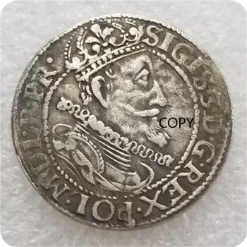 Polonya 1615 Gümüş Kaplama Pirinç Hatıra Tahsil Sikke Hediye Şanslı Mücadelesi Coin KOPYA PARA
