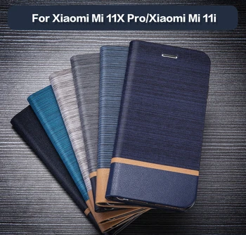 PU deri cüzdan Kılıf İçin Xiaomi Mi 11X Pro İş Telefon Kılıfı için Xiaomi Mi 11i Kitap Çantası Yumuşak Silikon Arka Kapak