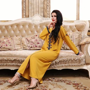 Renkli Rhinestone Boncuk Kapşonlu Abaya Elbise Kadınlar için Eid 2022 Dubai Türkiye Arap Umman Fas Kaftan parti giysileri