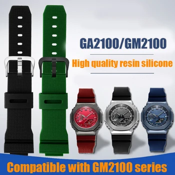 Reçine Kayış Casio G-Shock GM-2100 GA-2100 Paslanmaz Çelik Toka Hızlı Bırakma Erkekler Su Geçirmez Kauçuk Bilezik saat kayışı