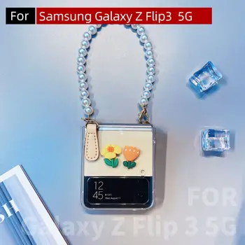 Samsung Galaxy Z Flip3 5G Durumda Sevimli Kapak Samsung Z Flip 3 5G Flip3 Kılıfı Kordon kız için