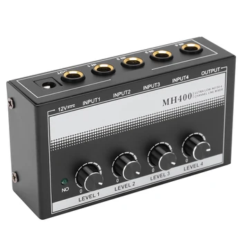 Ses mikseri 4 Kanal Hattı Düşük Gürültü Mini Kompakt Kulübü Sahne ABD Plug AC100-240V Kulübü ses mikseri Düşük Gürültü Ses Değiştirici