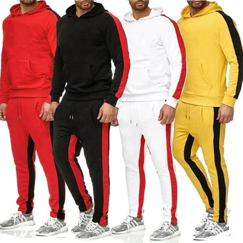 Sonbahar kışlık kapşonlu Setleri Erkekler Moda Hoodies + Pantolon 2 Parça Rahat Jogger Takım Elbise Eşofman Kazak Kazak Chandals Hombre