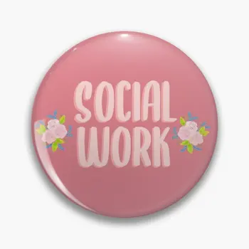 Sosyal Hizmet Çiçek Yumuşak Düğme Pin Metal Karikatür Takı Yaka Yaka Pin Şapka Hediye Moda Komik Rozeti Broş Elbise Sevgilisi