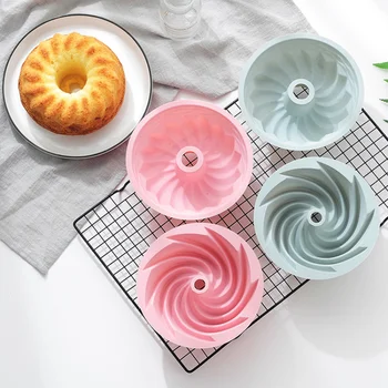 Spiral Halka Kek silikon kalıp Mini Kabak Şekli Ekmek Pasta DIY Doğum Günü Düğün Pastası Dekorasyon Araçları Reçine Kalıp