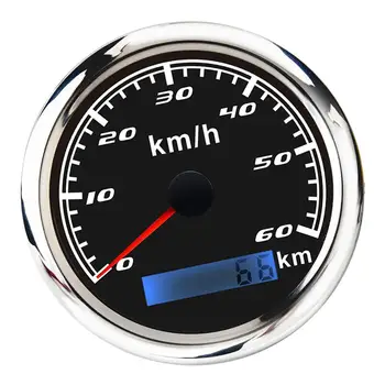 Su geçirmez GPS Hız Göstergesi 316 Paslanmaz Çerçeve Araba Motosiklet Tekne için LED Aydınlatmalı 3/8
