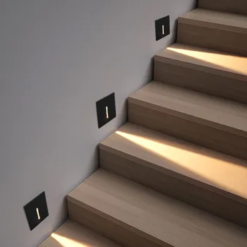 Su geçirmez Gömülü LED merdiven lambası alüminyum bağlantı tablası aydınlatma lambası Gömme Ayak Açık Koridor Merdiven Koridor Duvar Köşe Lambası