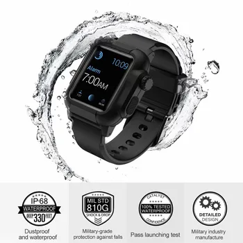 Su geçirmez kılıf + kayış apple saat bandı 6 5 4 SE iwatch bileklik 44mm 40mm Silikon Kayış iwatch 3 42mm Aksesuarları